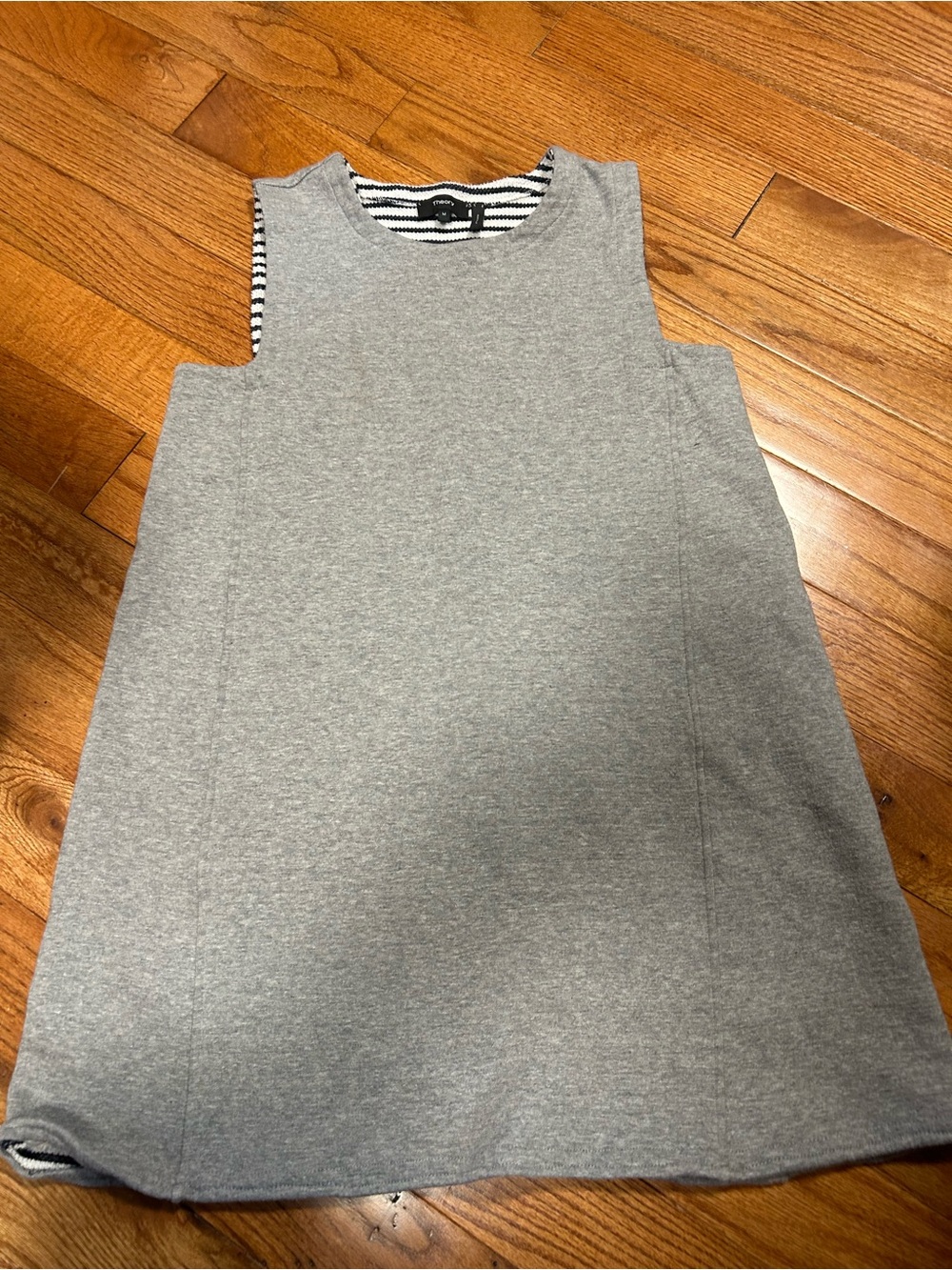 Theory Black & White Striped Sleeveless Knit A-Line Dress